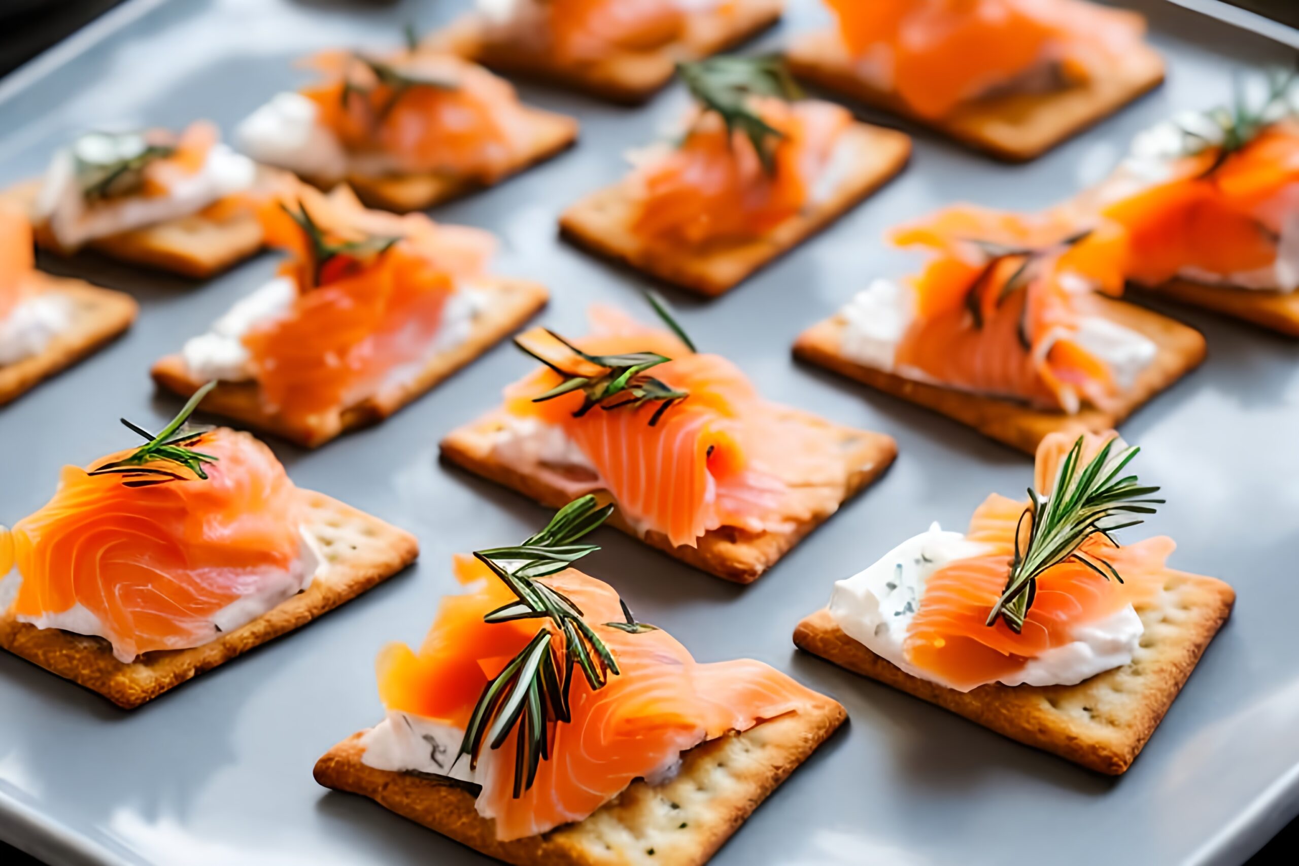 Smoked Salmon and Rosemary Crackers