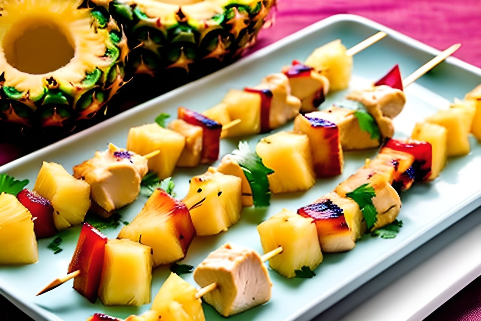 Pineapple and Chicken Skewers
