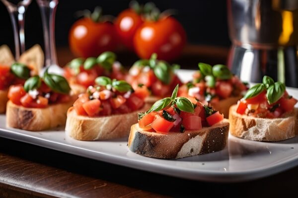 Bruschetta with Tomato, Basil, and Mozzarella